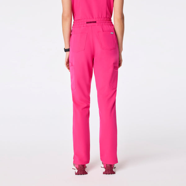 Women's Shocking Pink Dowa High-Rise Straight-Leg Tall Scrub Pant
