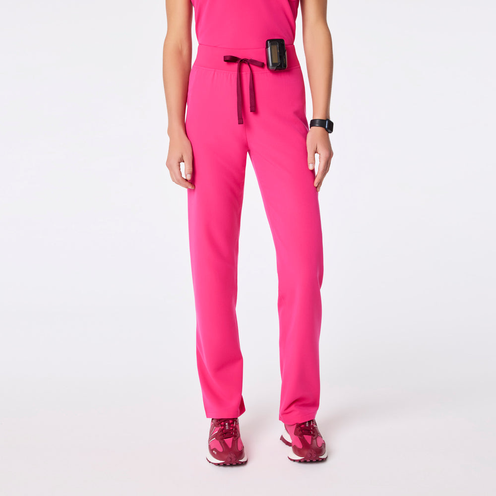 Women's Shocking Pink Livingston High-Rise- Straight-Leg Scrub Pant™