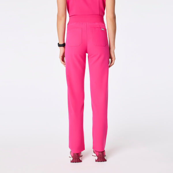Women's Shocking Pink Livingston High-Rise- Straight-Leg Scrub Pant™