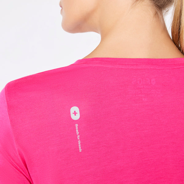 Women's Shocking Pink Where Days Are Merry, Bright, and Overcaffeinated - Long-Sleeve Underscrub