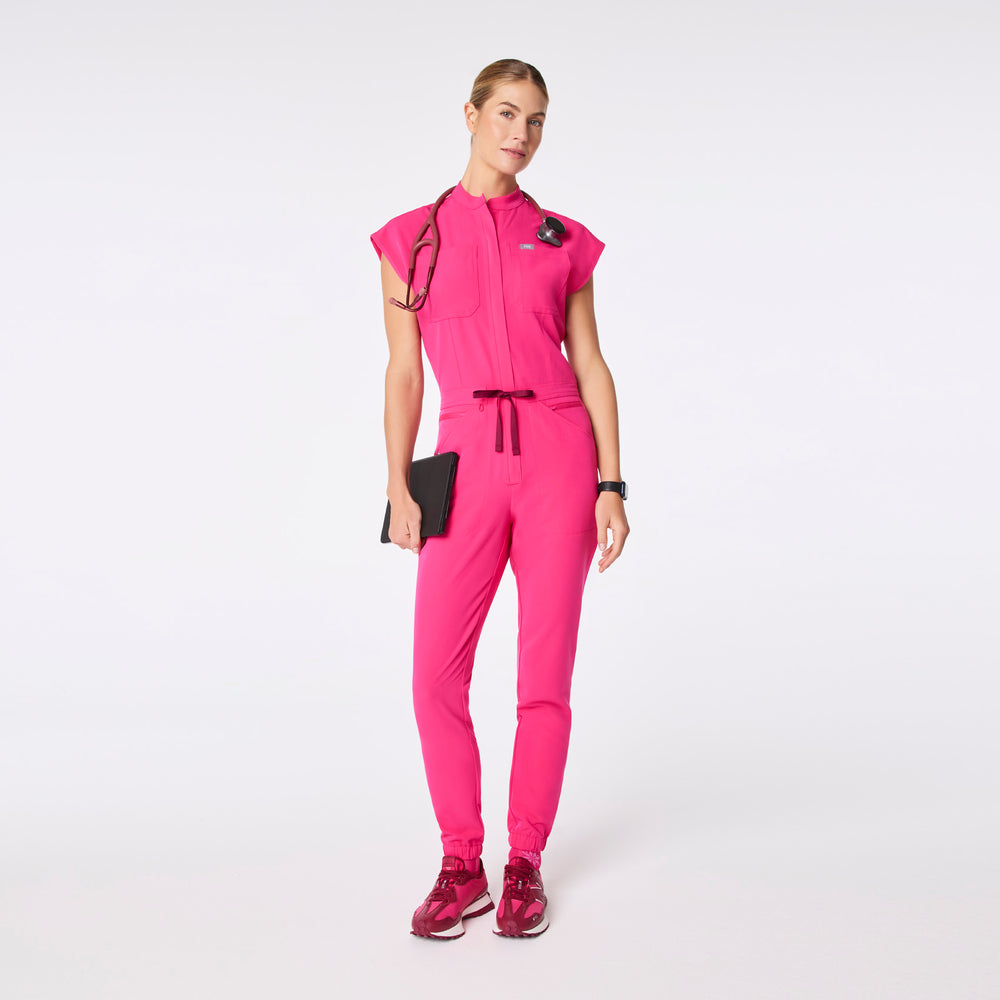 women's Shocking Pink Rafaela Cargo  -  Tall ScrubJumpsuit™