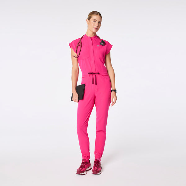 Women's Shocking Pink Rafaela Cargo - Petite ScrubJumpsuit™