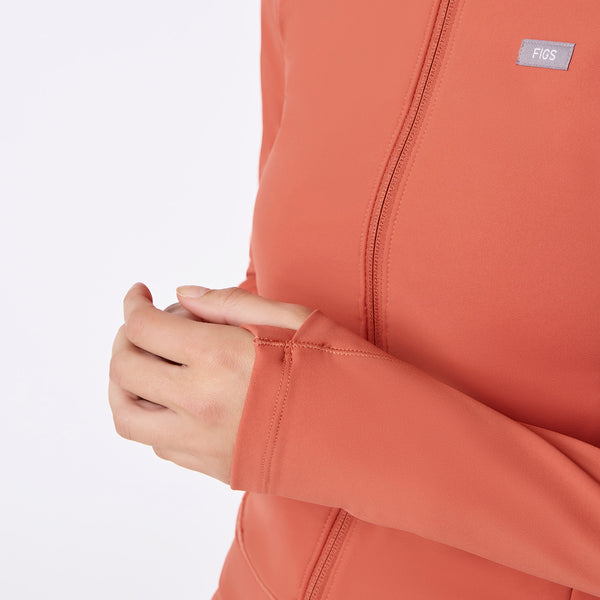 Women's Spiced Cider ContourKnit Cropped Scrub Jacket