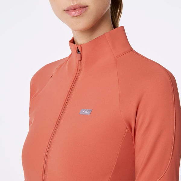 Women's Spiced Cider ContourKnit Cropped Scrub Jacket