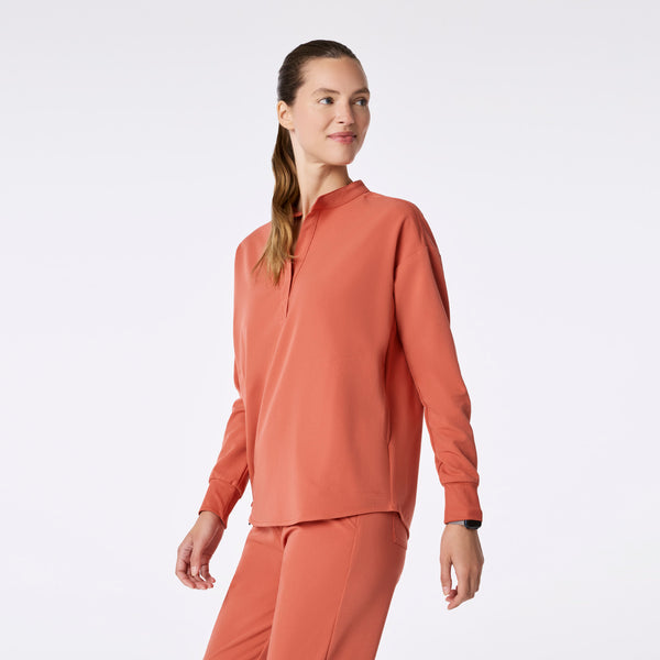 Women's Spiced Cider Rafaela Relaxed Long-Sleeve - Scrub Top