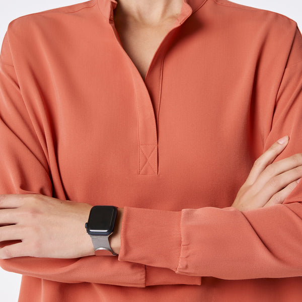Women's Spiced Cider Rafaela Relaxed Long-Sleeve - Scrub Top