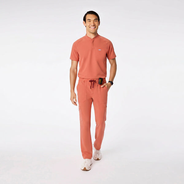 men's Spiced Cider Stratton Henley - Shortsleeve Scrub Top