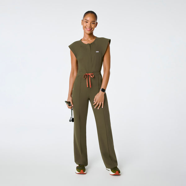 Women's Spruce Layton Crewneck Wide-Leg - Petite ScrubJumpsuit™