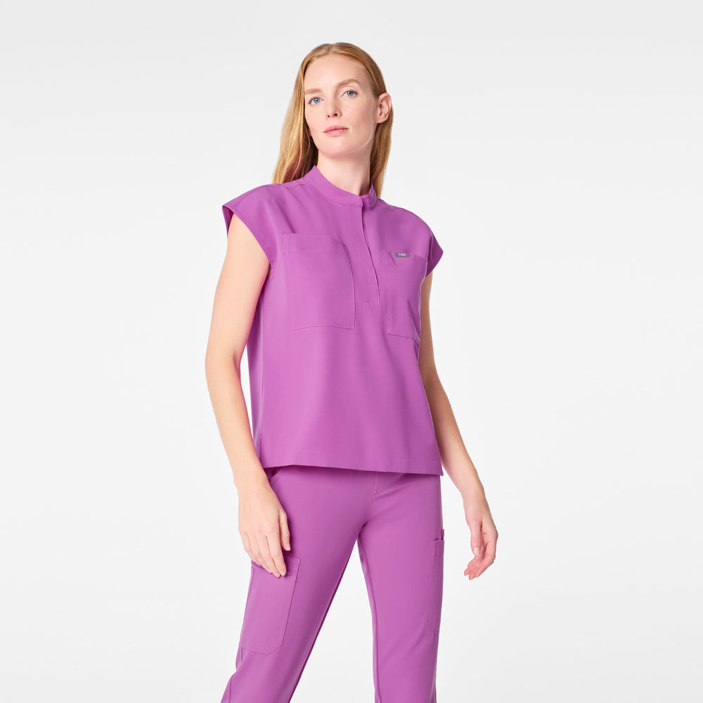 Women's Ultraberry Payson Relaxed Henley - Scrub Top