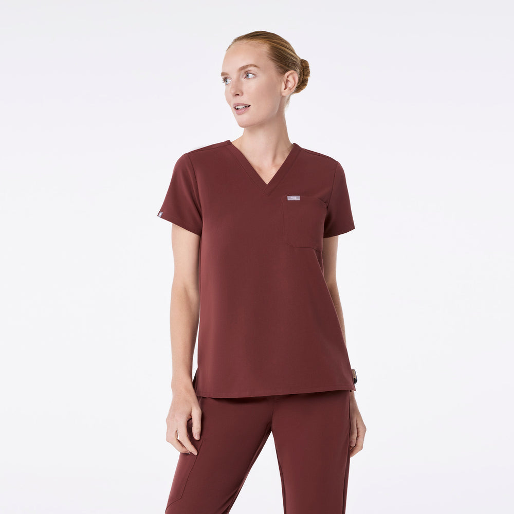 women's Walnut Catarina Petite - One-Pocket Scrub Top™