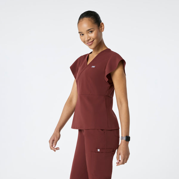 Women's Walnut Eveleigh Slim Peplum - Scrub Top
