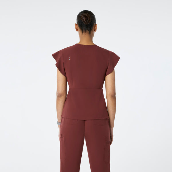Women's Walnut Eveleigh Slim Peplum - Scrub Top
