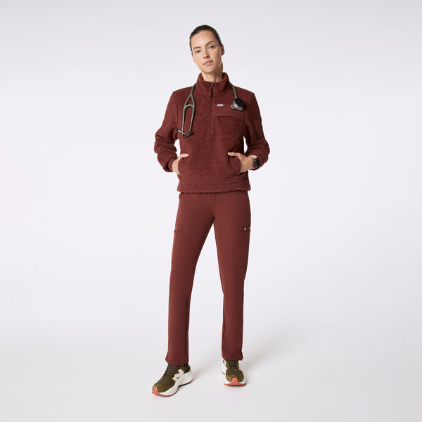Women's Walnut High-Pile - Fleece Pullover
