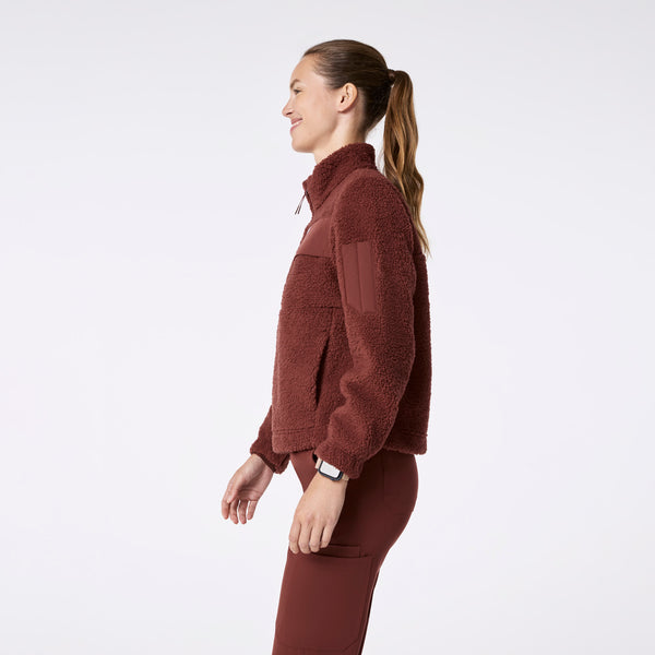 Women's Walnut High-Pile - Fleece Pullover