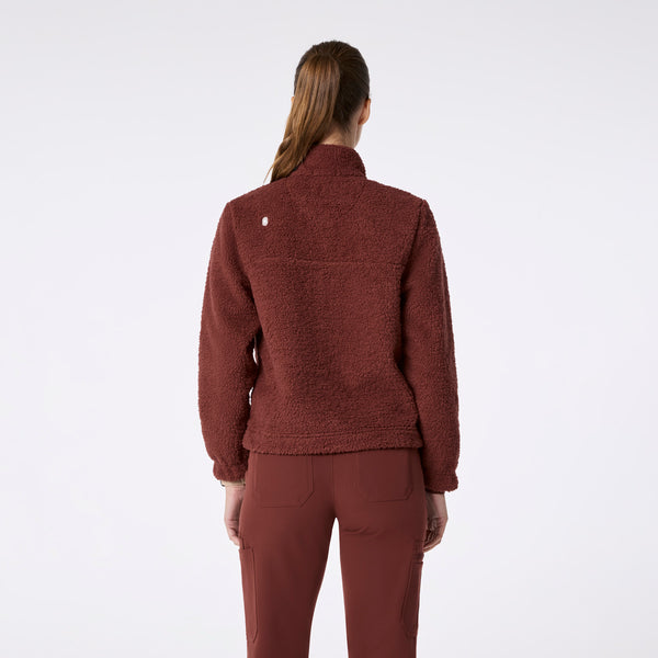 Women's Walnut High-Pile - Fleece Pullover