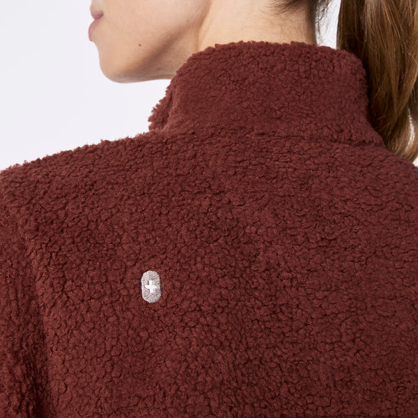 Women's Walnut High-Pile - Fleece Pullover