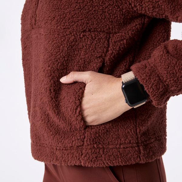 Women's Walnut High-Pile - Fleece Pullover