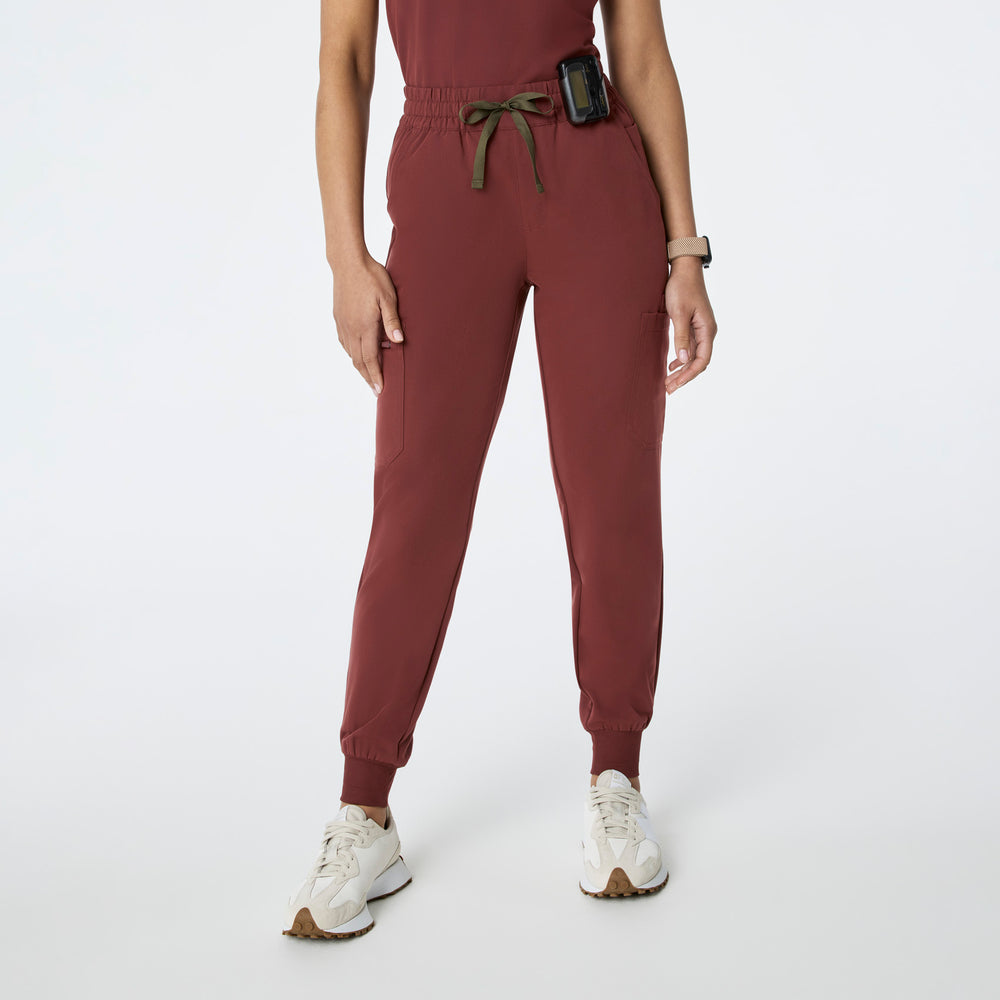 women's Walnut High Waisted Uman Relaxed - Jogger Scrub Pant