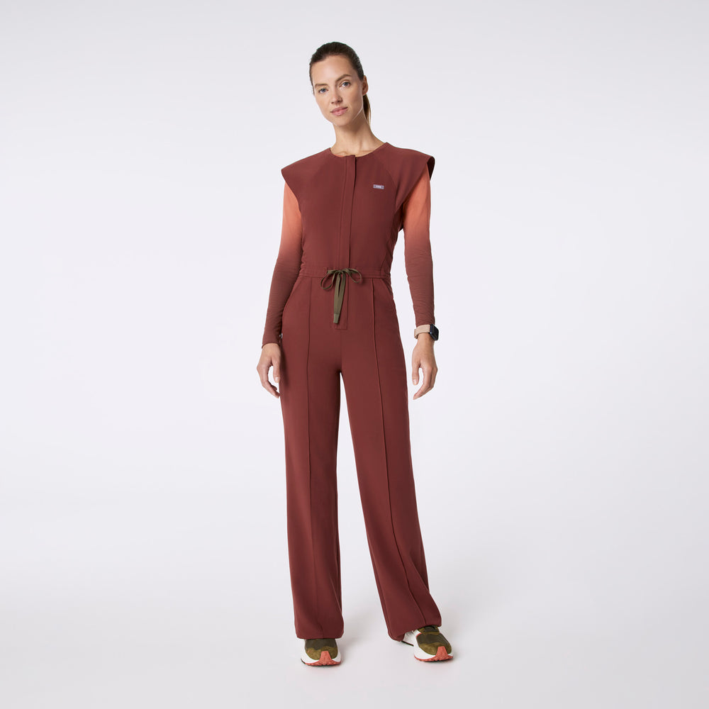 women's Walnut Layton Crewneck Wide Leg - ScrubJumpsuit™