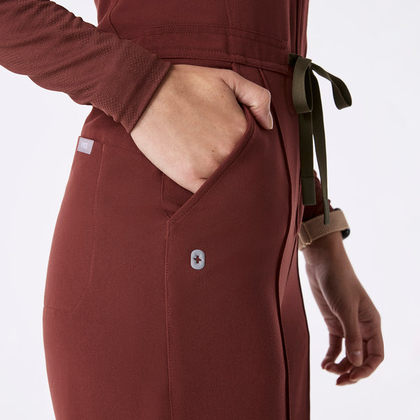 Women's Walnut Layton Crewneck Wide-Leg - Petite ScrubJumpsuit™