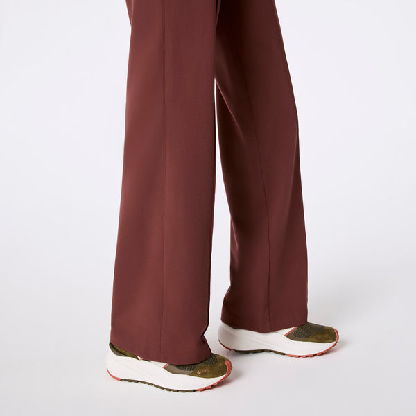 Women's Walnut Layton Crewneck Wide-Leg - Petite ScrubJumpsuit™