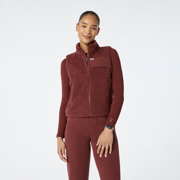Women's Walnut High-Pile Vest