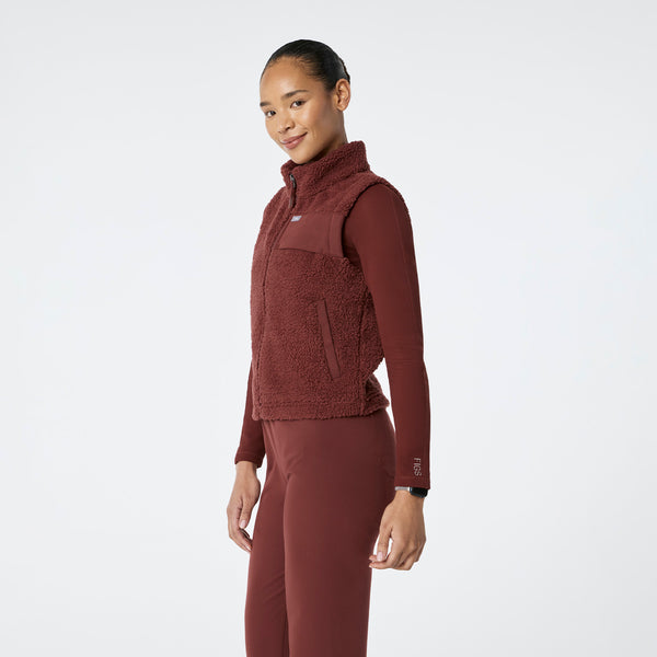 Women's Walnut High-Pile Vest