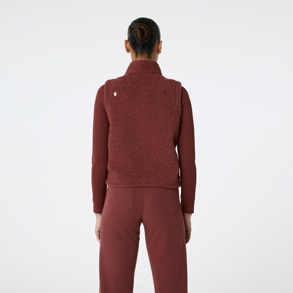 Women's Walnut High-Pile Vest