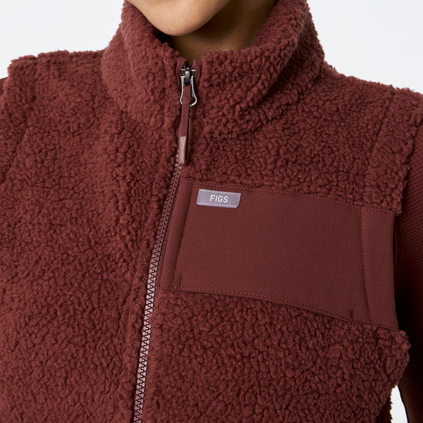 Women's Walnut High-Pile Vest
