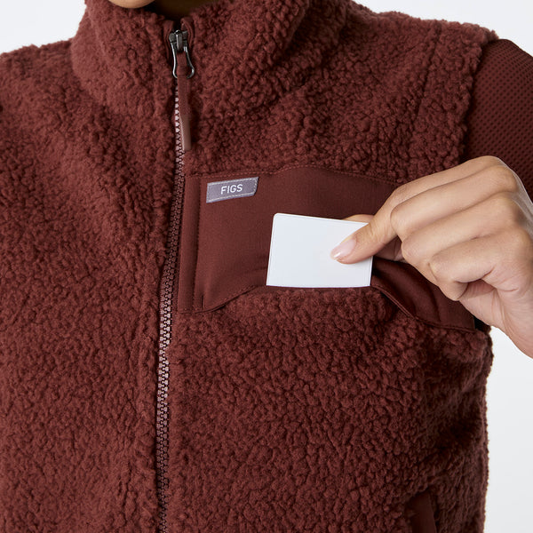 Women's Walnut High-Pile Vest