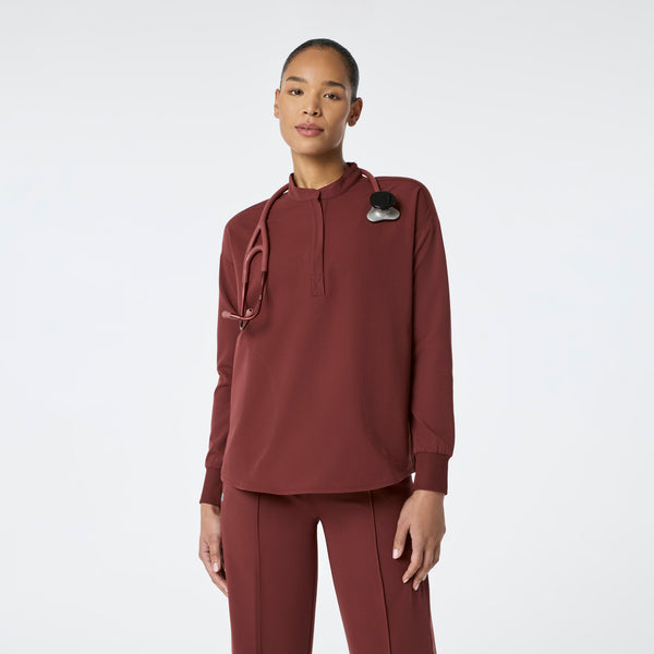 Women's Walnut Rafaela Relaxed Long-Sleeve - Scrub Top