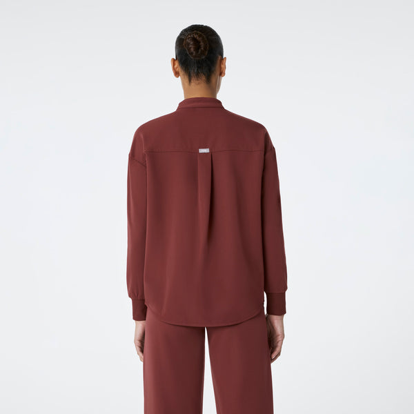 Women's Walnut Rafaela Relaxed Long-Sleeve - Scrub Top