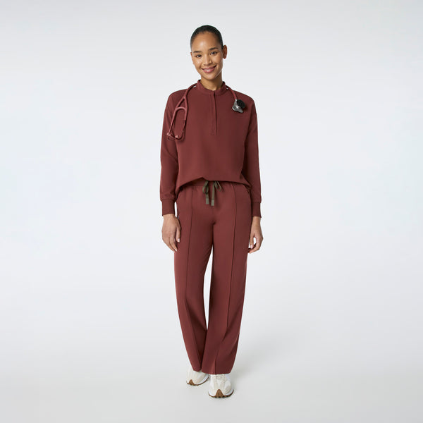 Women's Walnut Rafaela Relaxed Long-Sleeve - Scrub Top