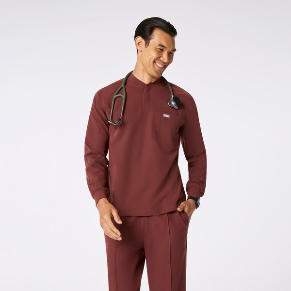 Men's Walnut Stratton Henley - Long-Sleeve Scrub Top