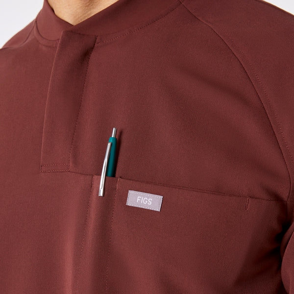 Men's Walnut Stratton Henley - Long-Sleeve Scrub Top