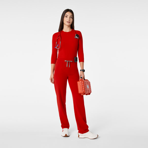 Women's Winning Red Palmer Ribbed- ¾ Sleeve Underscrub