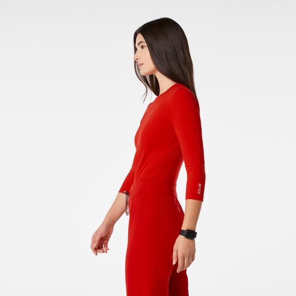 Women's Winning Red Palmer Ribbed- ¾ Sleeve Underscrub