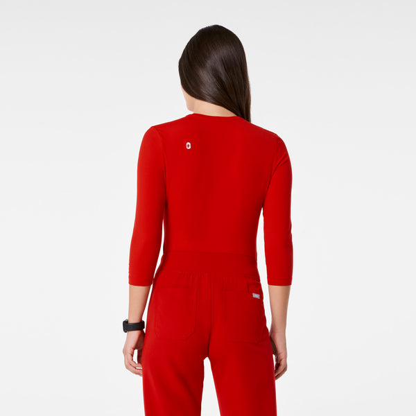 Women's Winning Red Palmer Ribbed- ¾ Sleeve Underscrub
