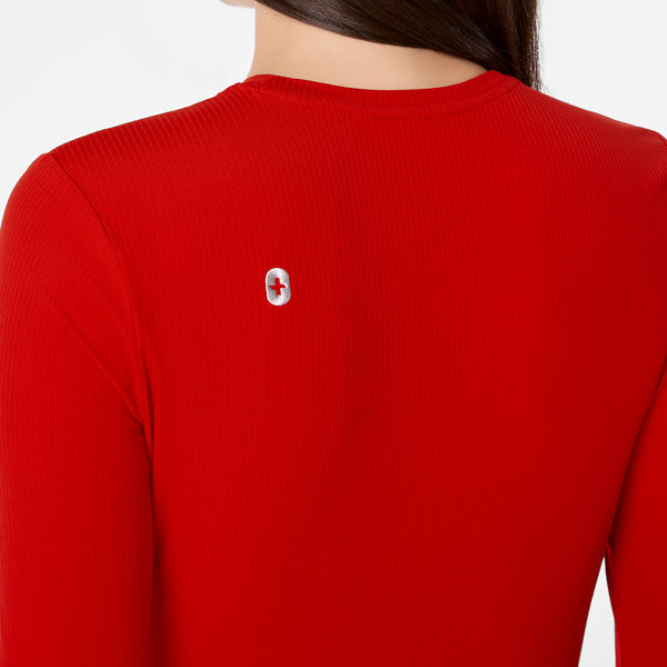 Women's Winning Red Palmer Ribbed- ¾ Sleeve Underscrub