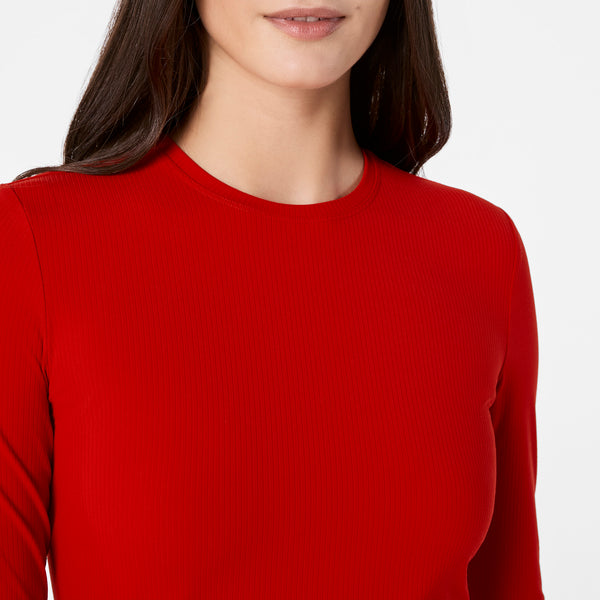 Women's Winning Red Palmer Ribbed- ¾ Sleeve Underscrub