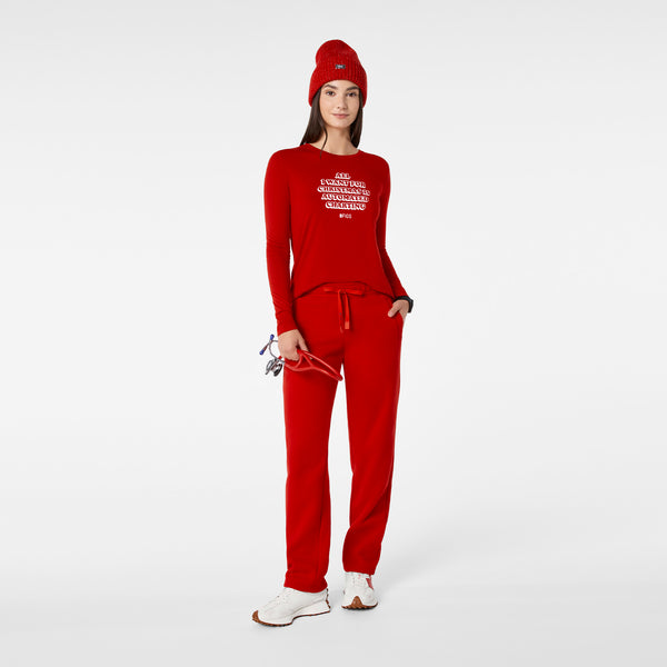 Women's Winning Red All What I Wanted For Christmas Is Automated Charting  - Long-Sleeve Underscrub