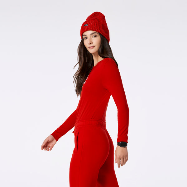 Women's Winning Red All What I Wanted For Christmas Is Automated Charting  - Long-Sleeve Underscrub