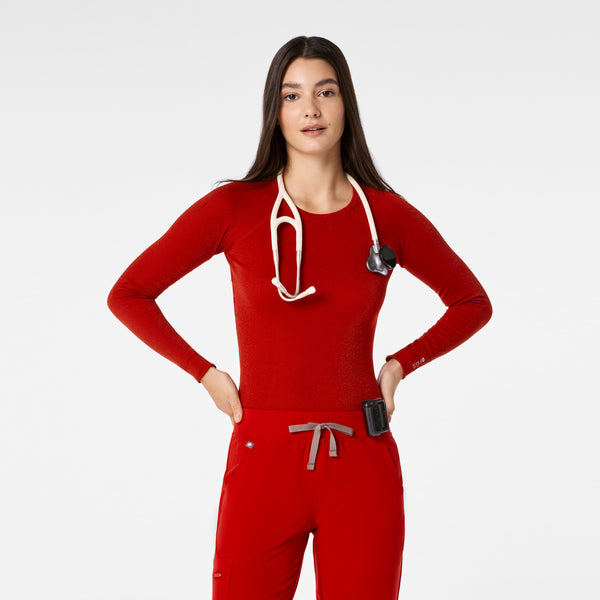 Women's Winning Red Salta Shimmer Seamless - Long-Sleeve Underscrub