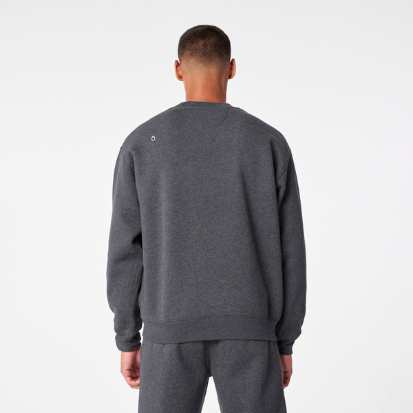Men's Charcoal Heather Grey Off-Shift Relaxed - Crewneck Sweatshirt™