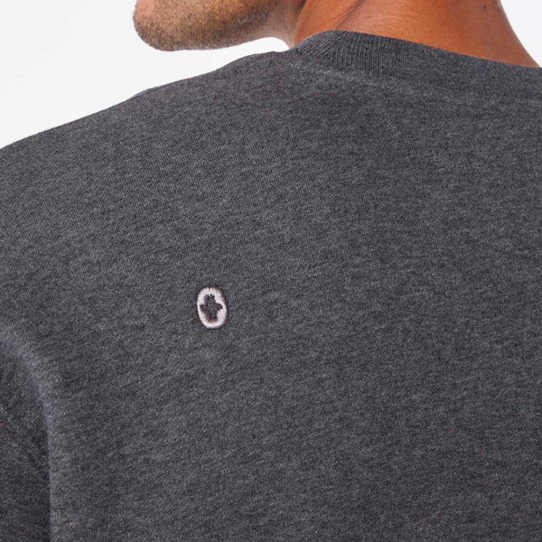Men's Charcoal Heather Grey Off-Shift Relaxed - Crewneck Sweatshirt™
