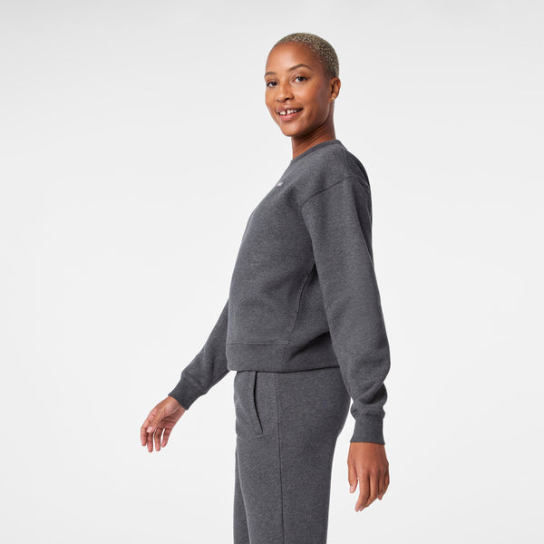 Women's Charcoal Heather Grey Off-Shift Relaxed - Crewneck Sweatshirt™