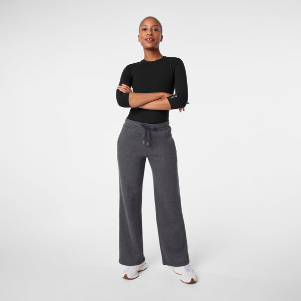 Women's Charcoal Heather Grey Off-Shift Wide-Leg - Sweatpant™
