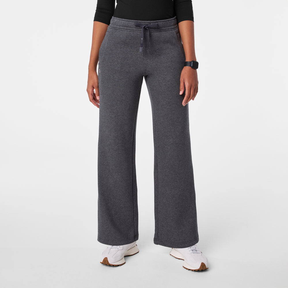 Women's Charcoal Heather Grey Off-Shift Wide-Leg - Sweatpant™