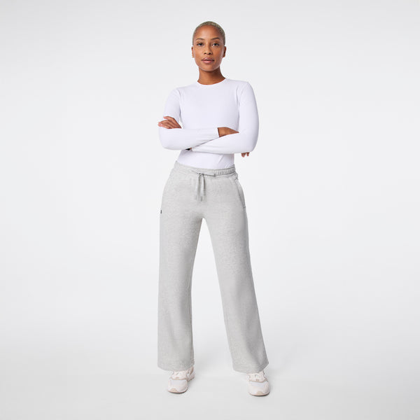 Women's Heather Grey Off-Shift Wide-Leg - Sweatpant™