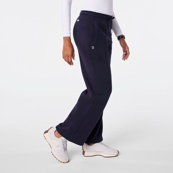 Women's Navy Hampton Wide-Leg Sweatpants